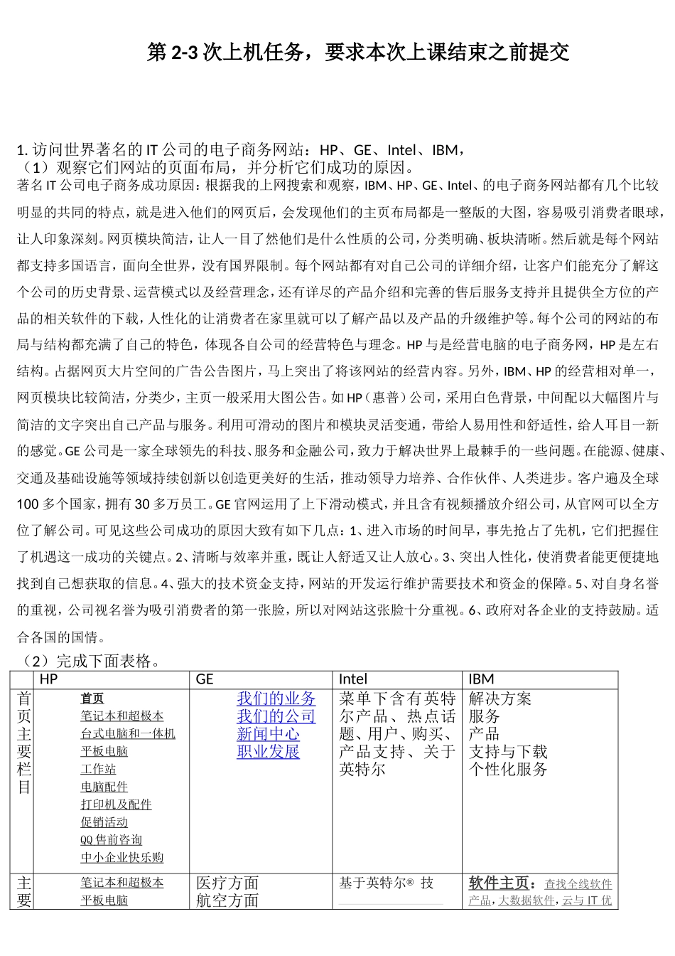 北京联合大学电子商务上机课-第3次上机作业_第1页