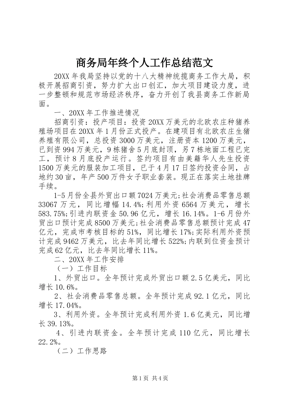 2024年商务局年终个人工作总结范文_第1页