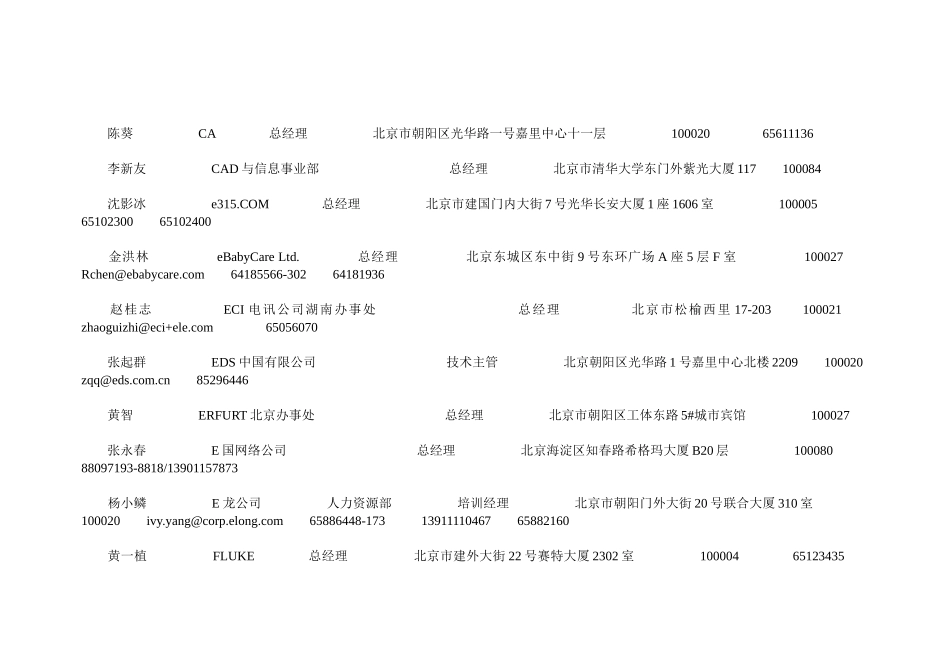 北京知名企业经理通讯录精准版_第2页