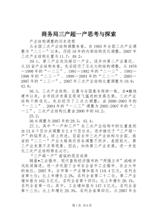 2024年商务局三产超一产思考与探索