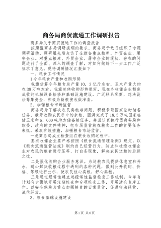 2024年商务局商贸流通工作调研报告