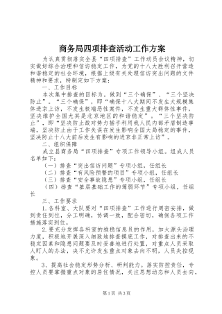 2024年商务局四项排查活动工作方案
