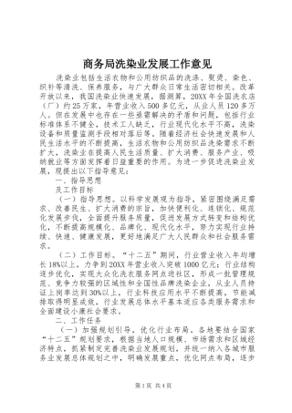 2024年商务局洗染业发展工作意见