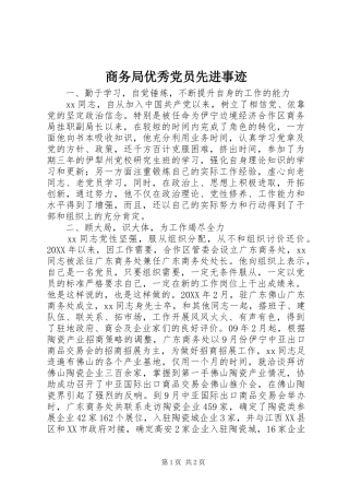 2024年商务局优秀党员先进事迹