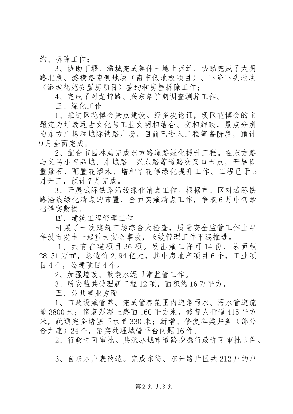 2024年区建设局上半年工作总结报告_第2页