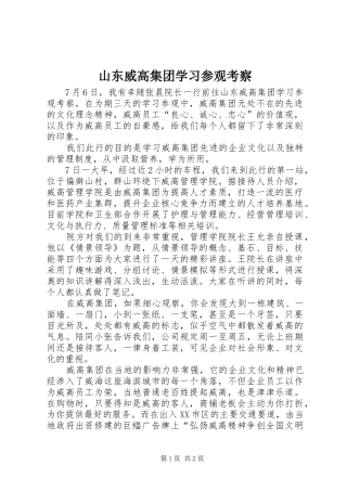 2024年山东威高集团学习参观考察