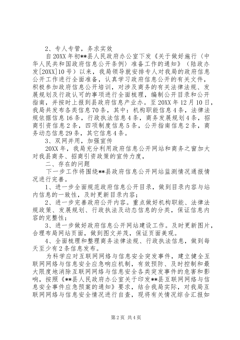 2024年商务局政府信息公开工作总结和工作计划_第2页