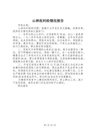 2024年山林权纠纷情况报告