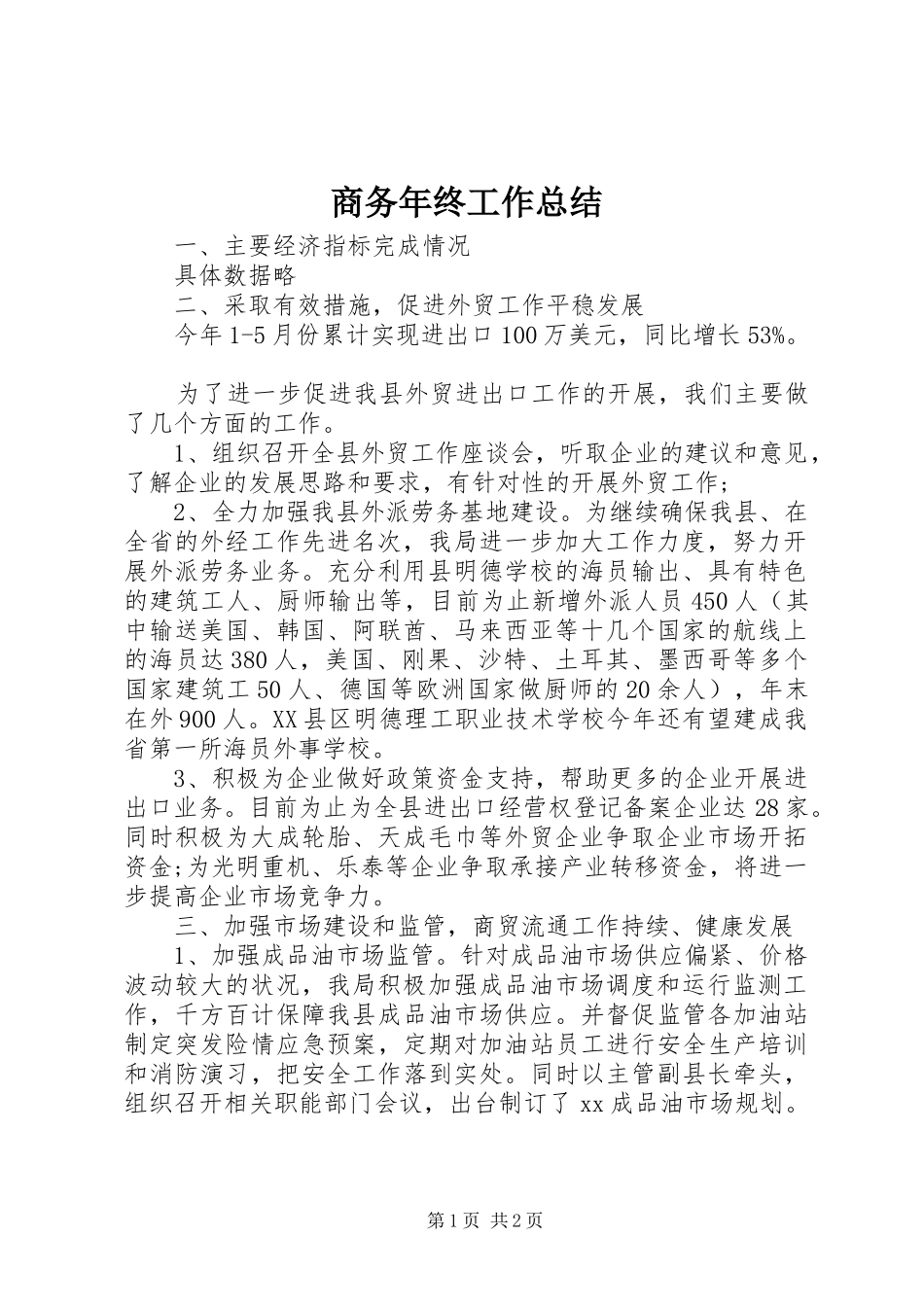 2024年商务年终工作总结_第1页