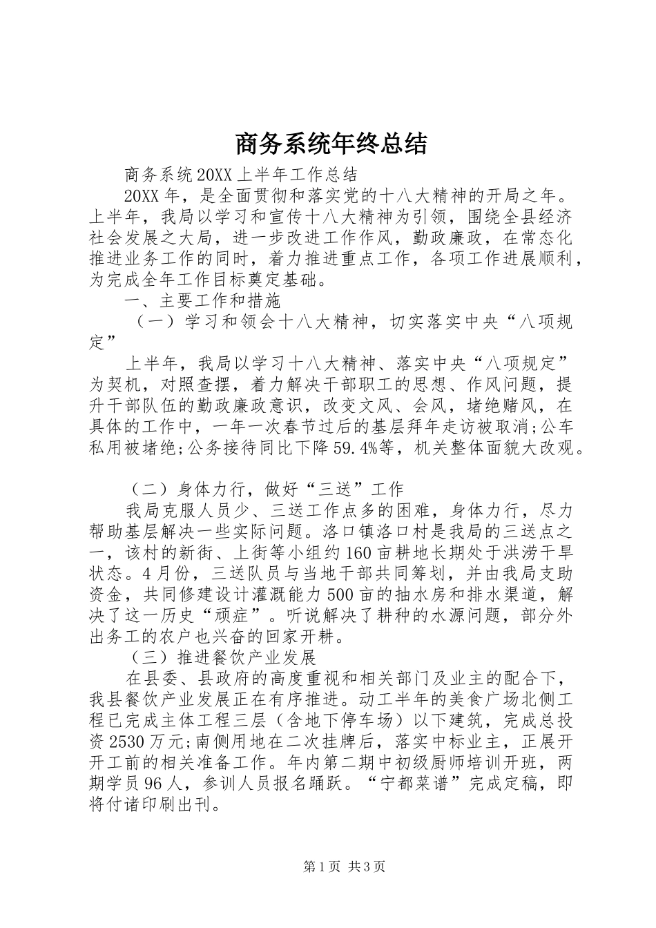 2024年商务系统年终总结_第1页