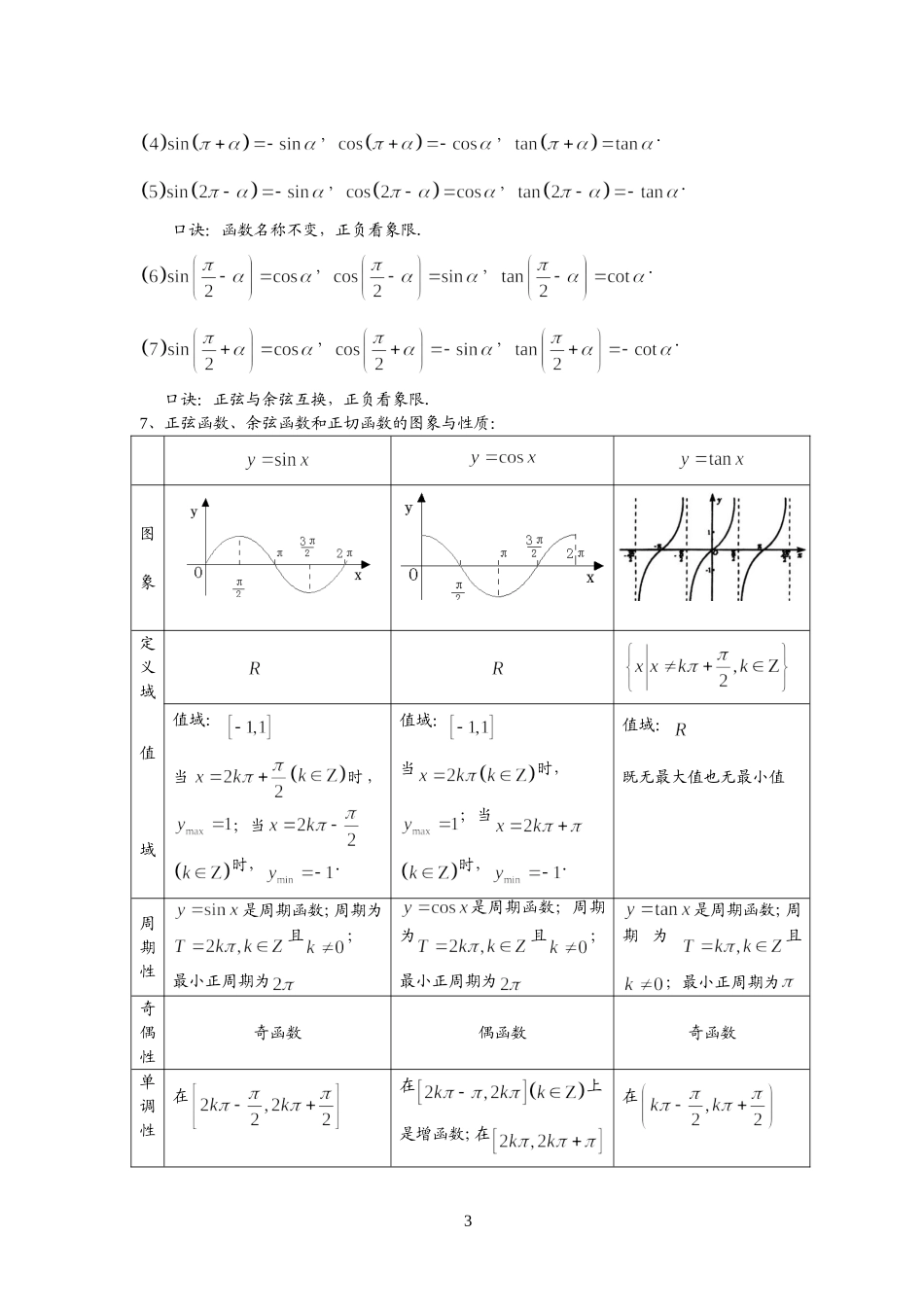 北师大高中数学必修四知识点(非常详细)_第3页
