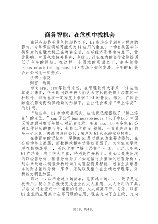 2024年商务智能在危机中找机会