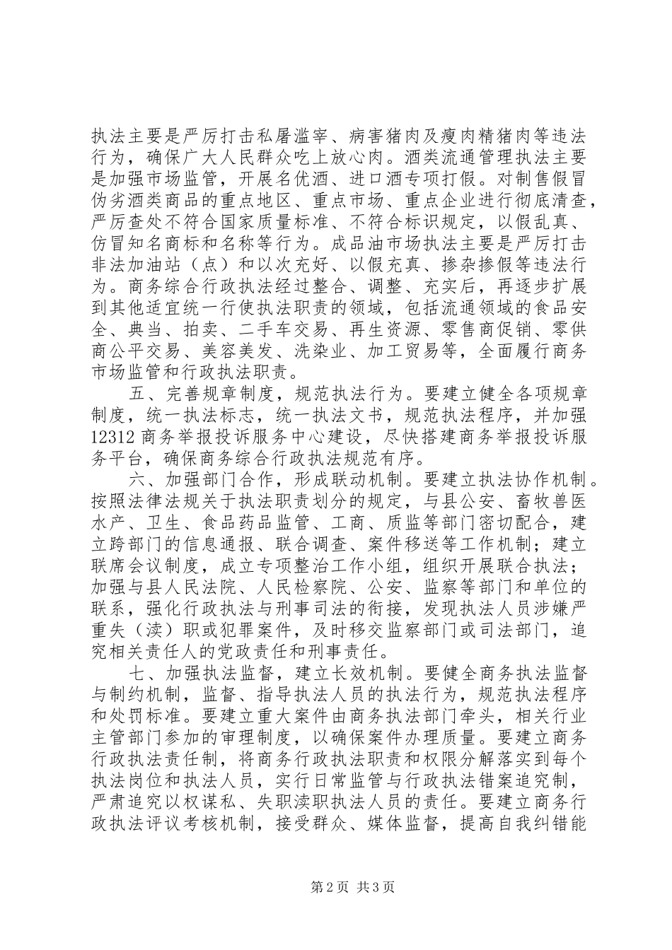 2024年商务综合行政执法工作计划_第2页