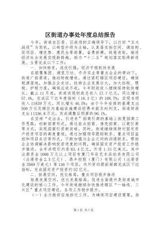 2024年区街道办事处年度总结报告