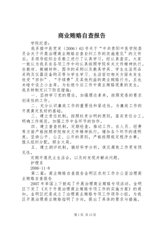 2024年商业贿赂自查报告