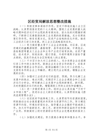 2024年区经贸局解放思想整改措施