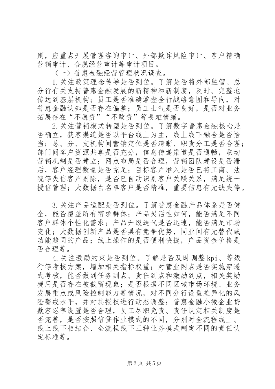 2024年商业银行普惠金融审计要点_第2页