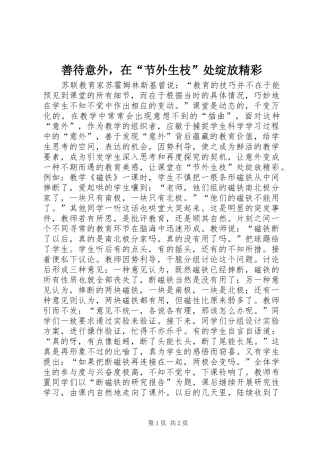 2024年善待意外，在节外生枝处绽放精彩