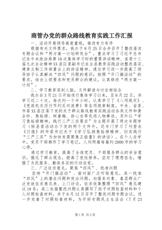2024年商管办党的群众路线教育实践工作汇报