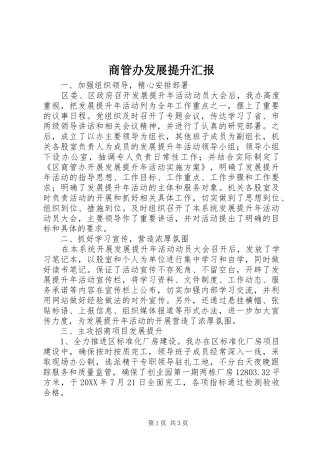 2024年商管办发展提升汇报