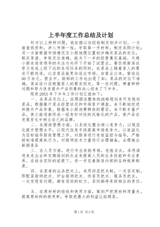 2024年上半年度工作总结及计划