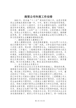 2024年商贸公司年度工作安排