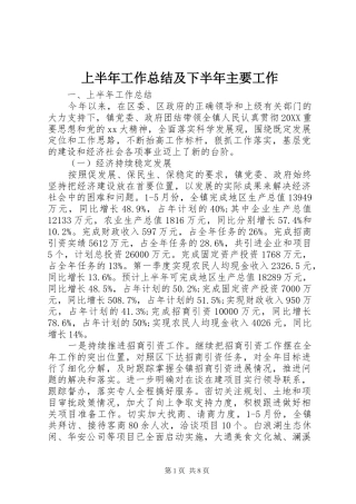 2024年上半年工作总结及下半年主要工作