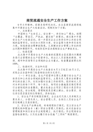 2024年商贸流通安全生产工作方案