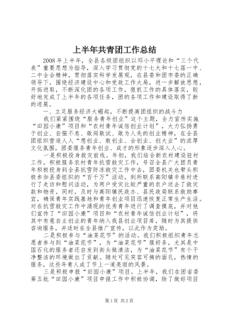 2024年上半年共青团工作总结