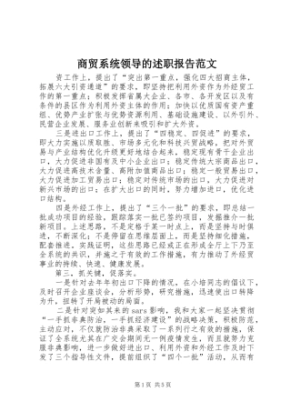 2024年商贸系统领导的述职报告范文