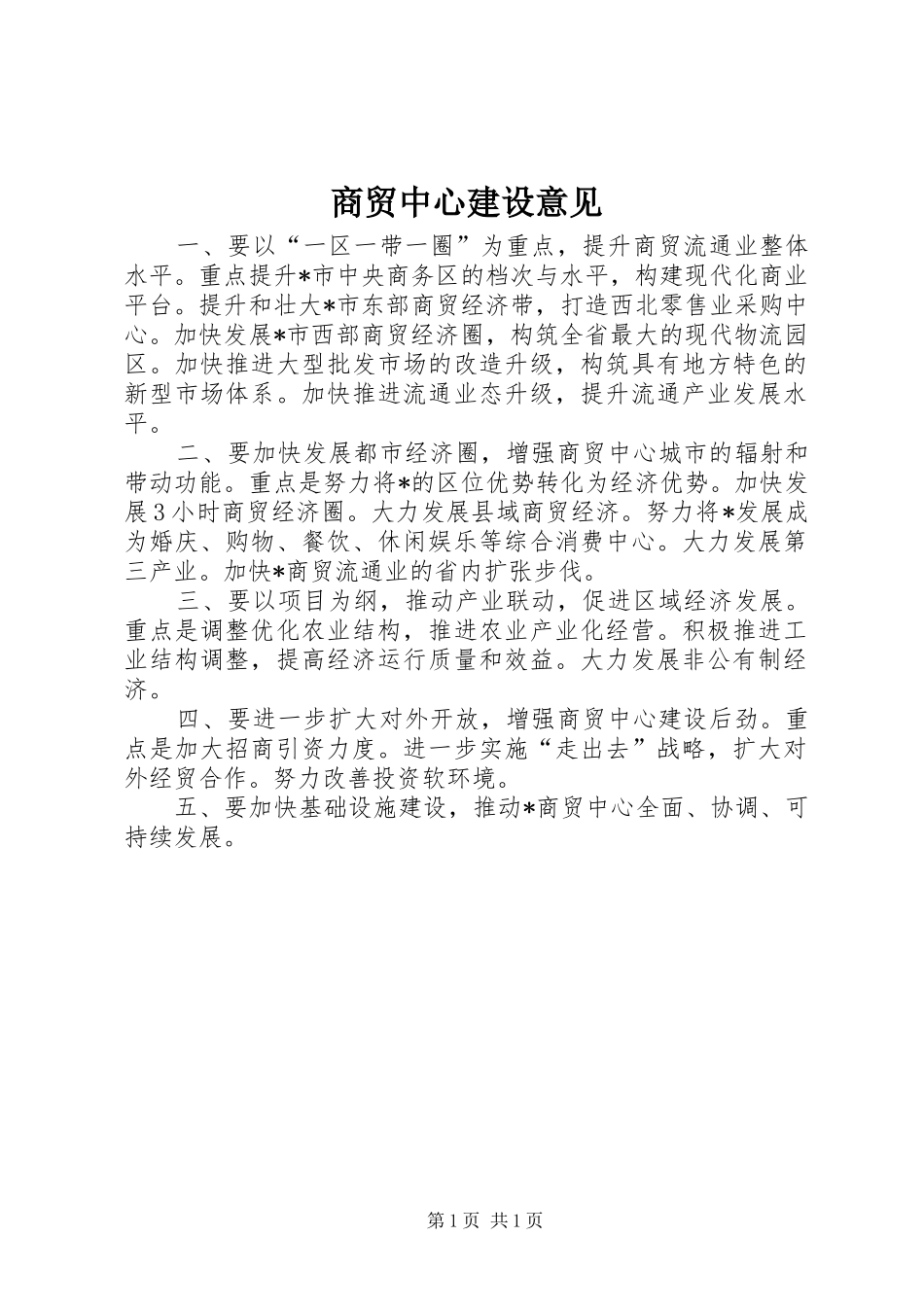 2024年商贸中心建设意见_第1页