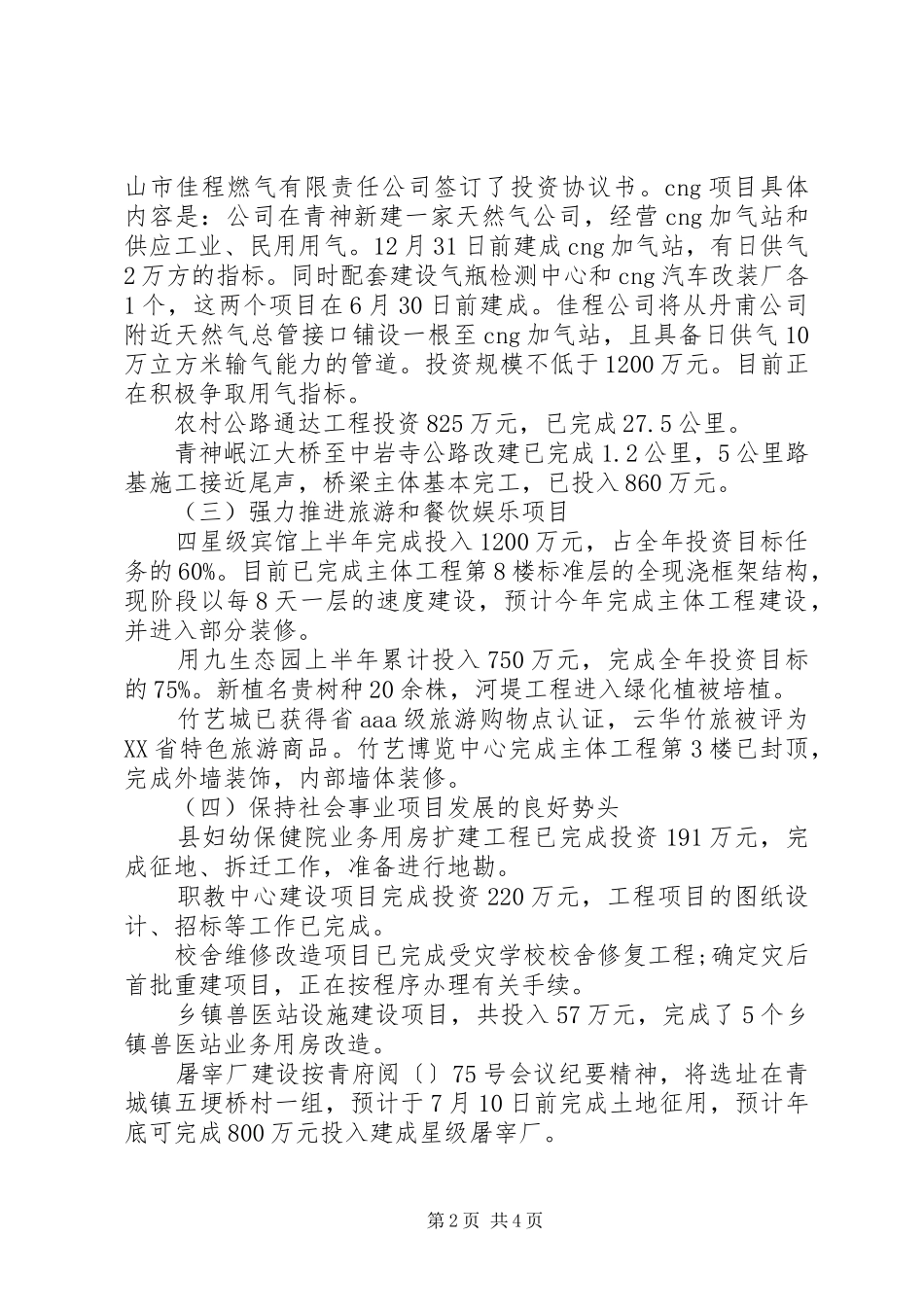 2024年上半年三产工作总结_第2页