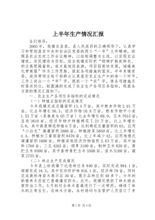 2024年上半年生产情况汇报