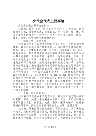 2024年少代会代表主要事迹