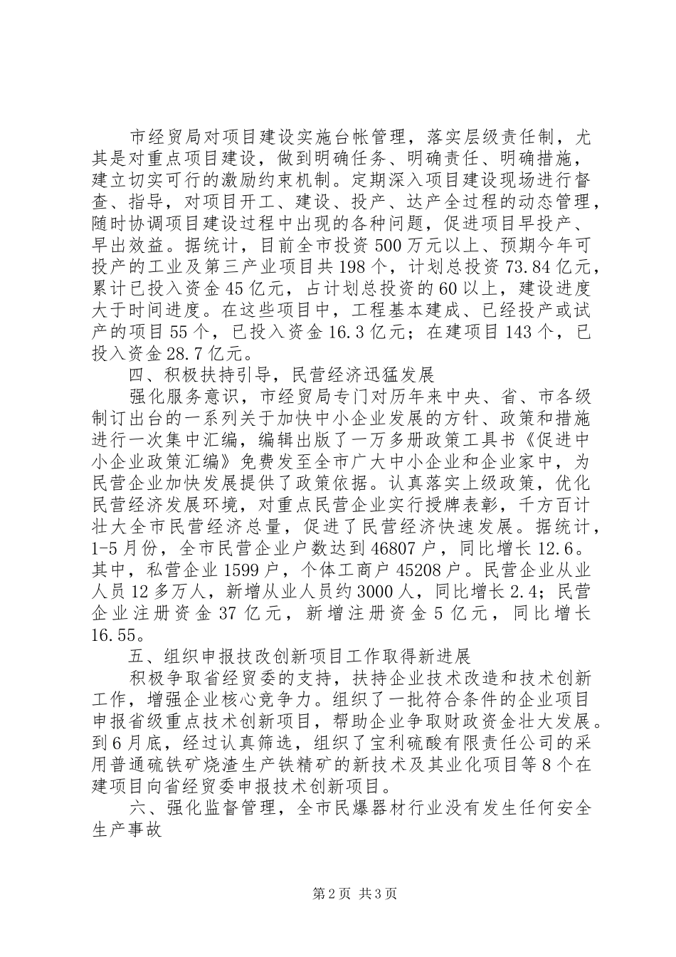 2024年上半年市经贸局局长的工作总结_第2页