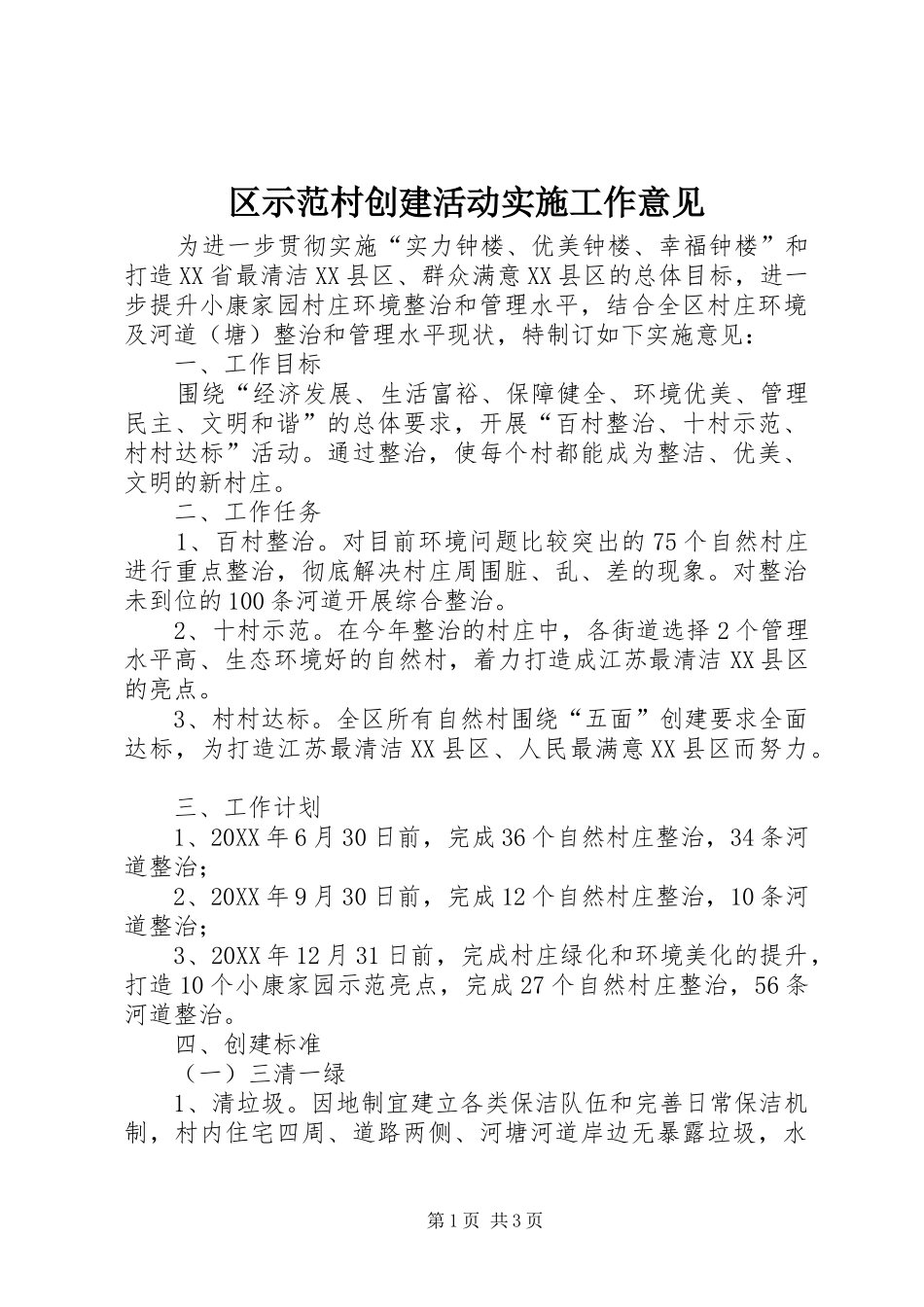 2024年区示范村创建活动实施工作意见_第1页