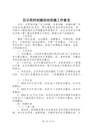 2024年区示范村创建活动实施工作意见