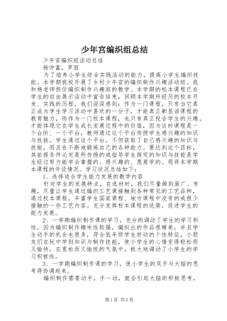 2024年少年宫编织组总结