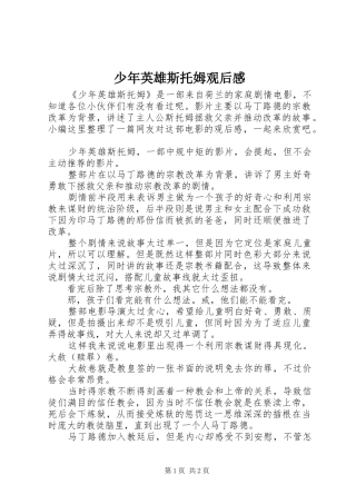 2024年少年英雄斯托姆观后感