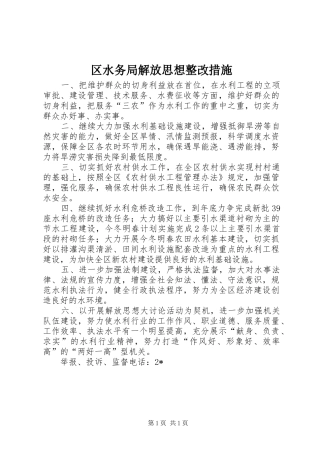 2024年区水务局解放思想整改措施