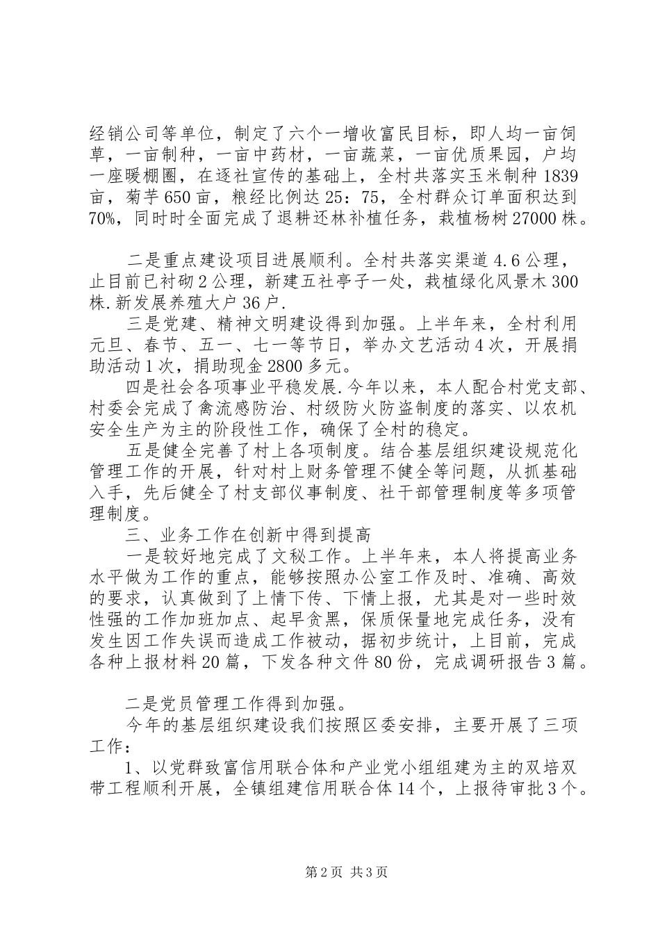 2024年上半年乡镇公务员个人工作总结_第2页