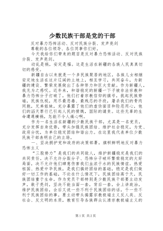 2024年少数民族干部是党的干部