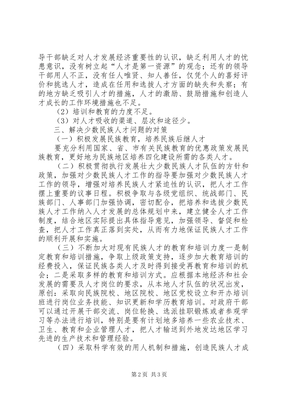 2024年少数民族人才面临的问题及对策_第2页