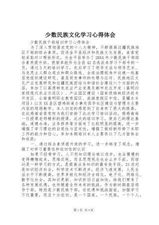 2024年少数民族文化学习心得体会