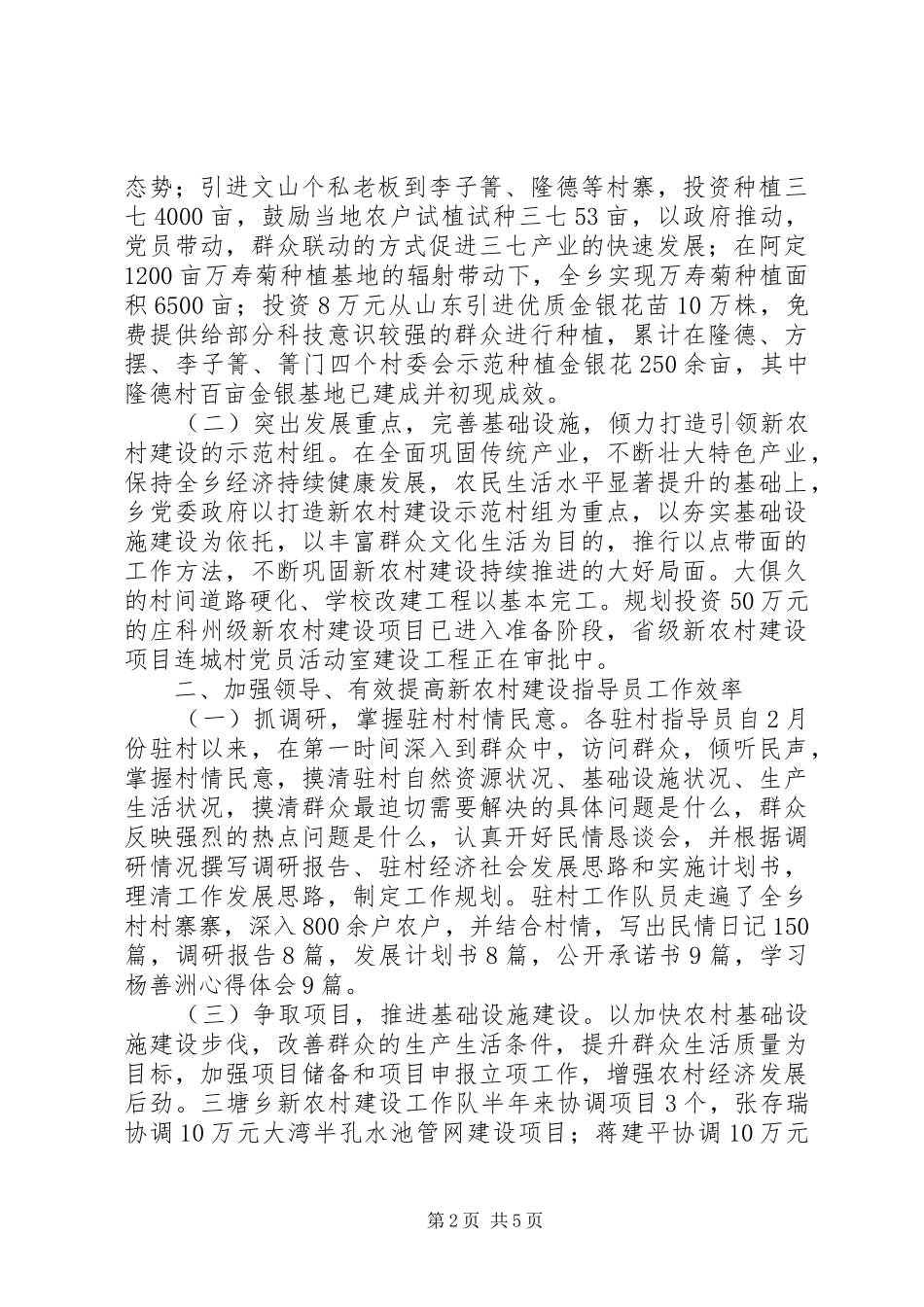 2024年上半年新农村建设工作总结总结_第2页