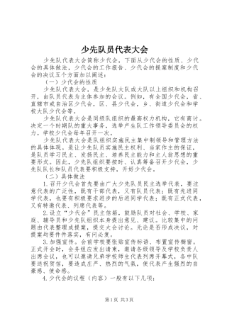 2024年少先队员代表大会