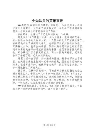 2024年少先队员的英雄事迹
