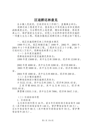 2024年区退耕还林意见