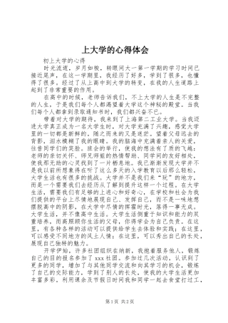 2024年上大学的心得体会