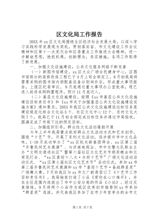 2024年区文化局工作报告